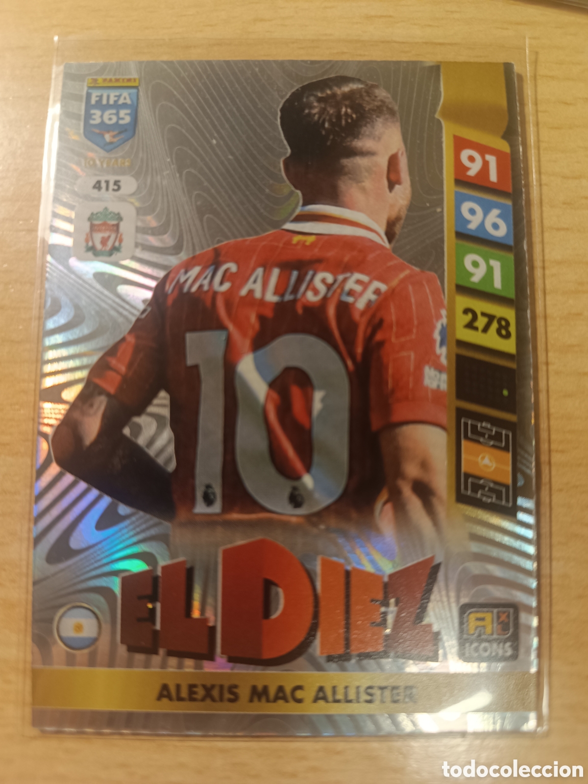 Cromos de f&uacute;tbol: 415 ALEXIS MAC ALLISTER EL DIEZ 10 LIVERPOOL FIFA 365 2024 2025 PANINI 24 25