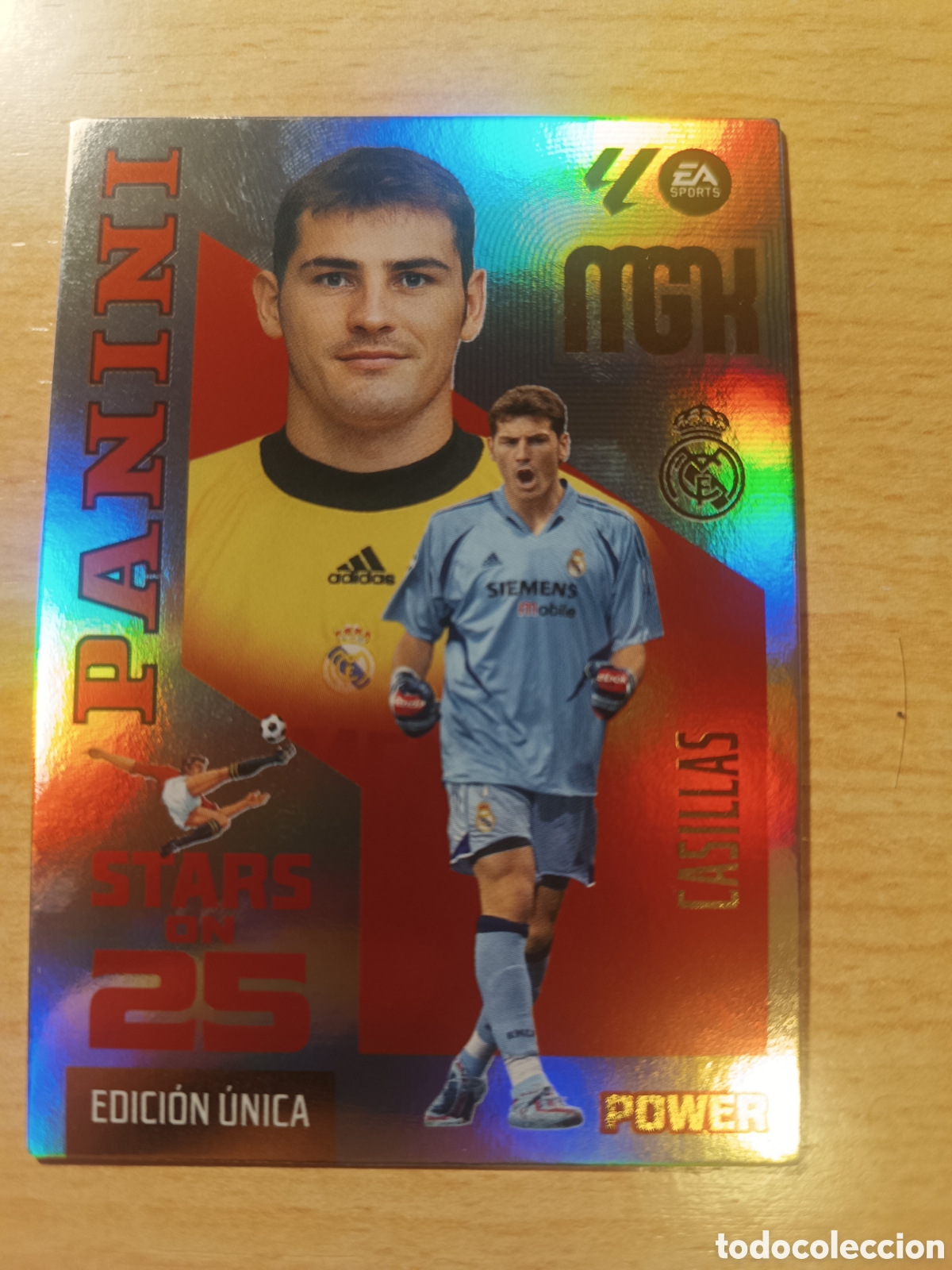 Cromos de f&uacute;tbol: IKER CASILLAS REAL MADRID STARS ON 25 POWER MEGACRACKS EDICI&Oacute;N UNICA 2026 2027 PANINI 26 27