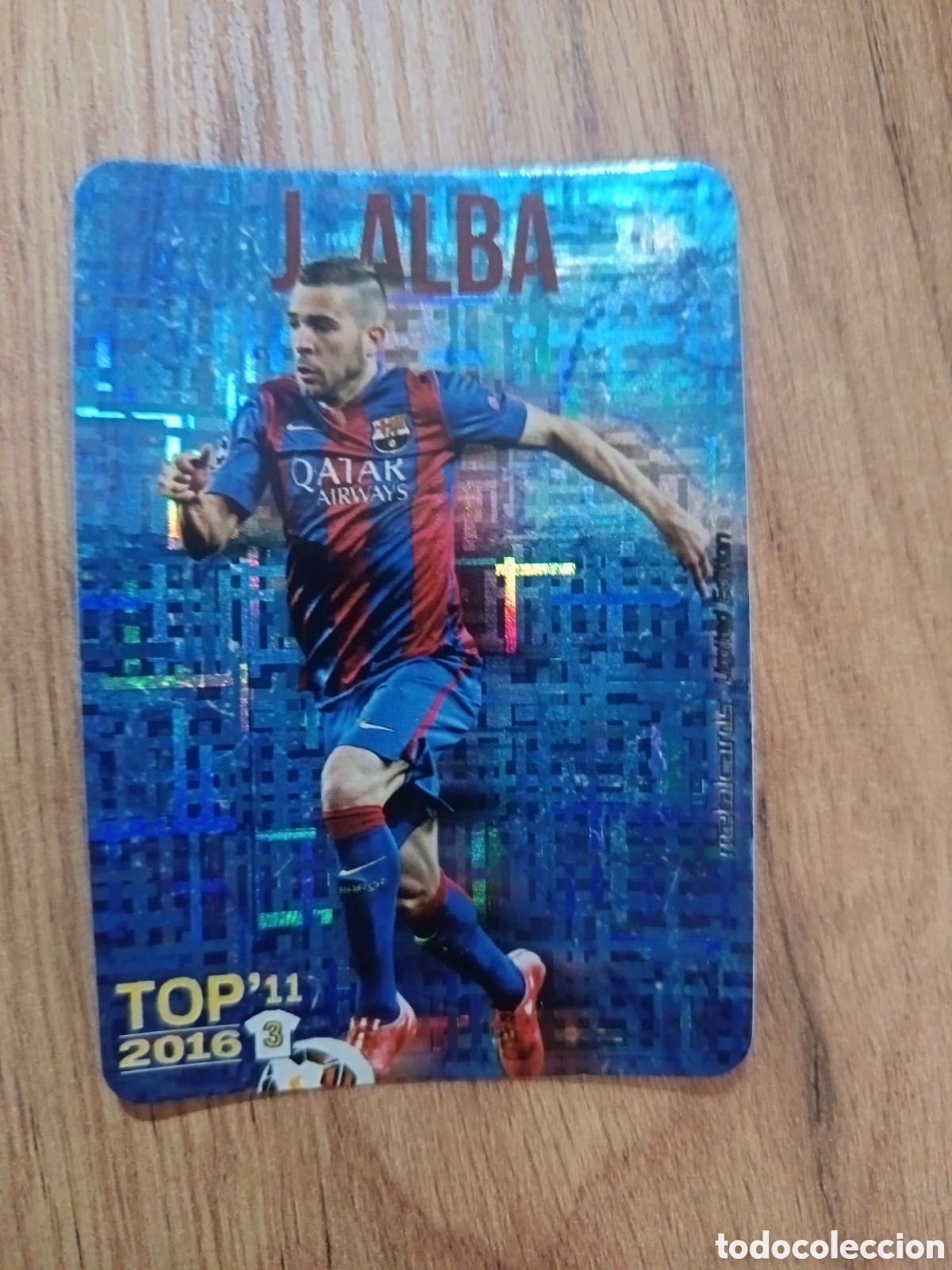 Cromos de f&uacute;tbol: Jordi Alba TOP 11 METALCARD LIMITED EDITION TETRIS- MUNDICROMO 2015 2016 LIGA 15 16 QUIZ