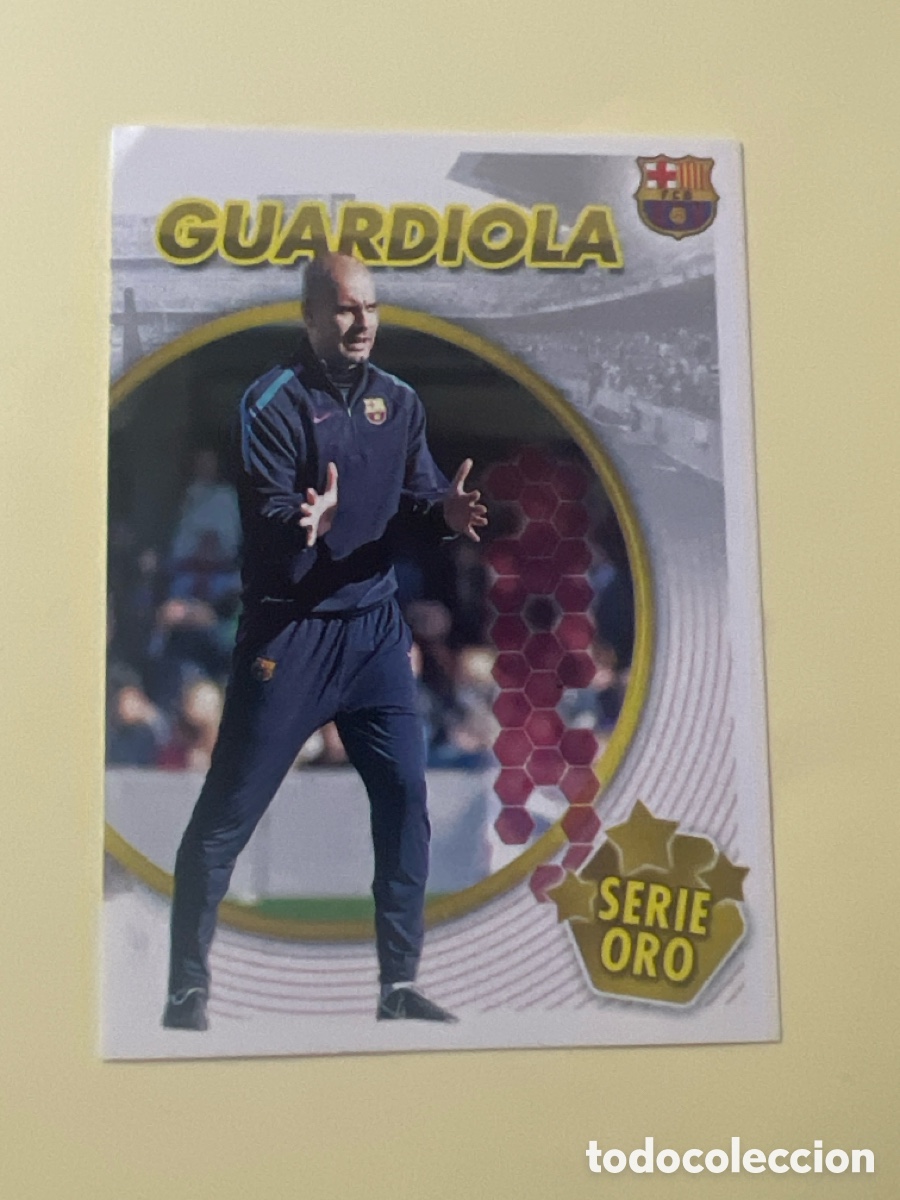 Cromos de f&uacute;tbol: CROMO ALBUM FC BARCELONA 2010 2011 PANINI 13 GUARDIOLA SERIE ORO - SIN PEGAR LIGA 10 11 BAR&Ccedil;A FCB