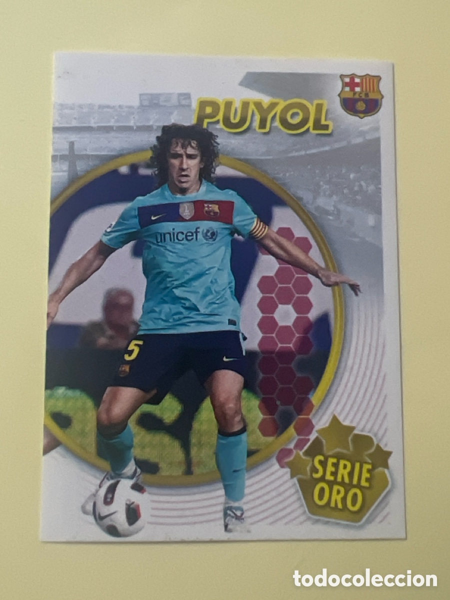 Cromos de f&uacute;tbol: CROMO ALBUM FC BARCELONA 2010 2011 PANINI 37 CARLES PUYOL SERIE ORO - SIN PEGAR LIGA 10 11 BAR&Ccedil;A FCB
