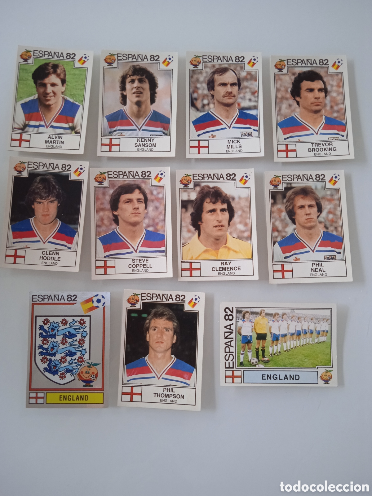 Cromos de f&uacute;tbol: Lote 11 cromos Inglaterra mundial 82 Panini
