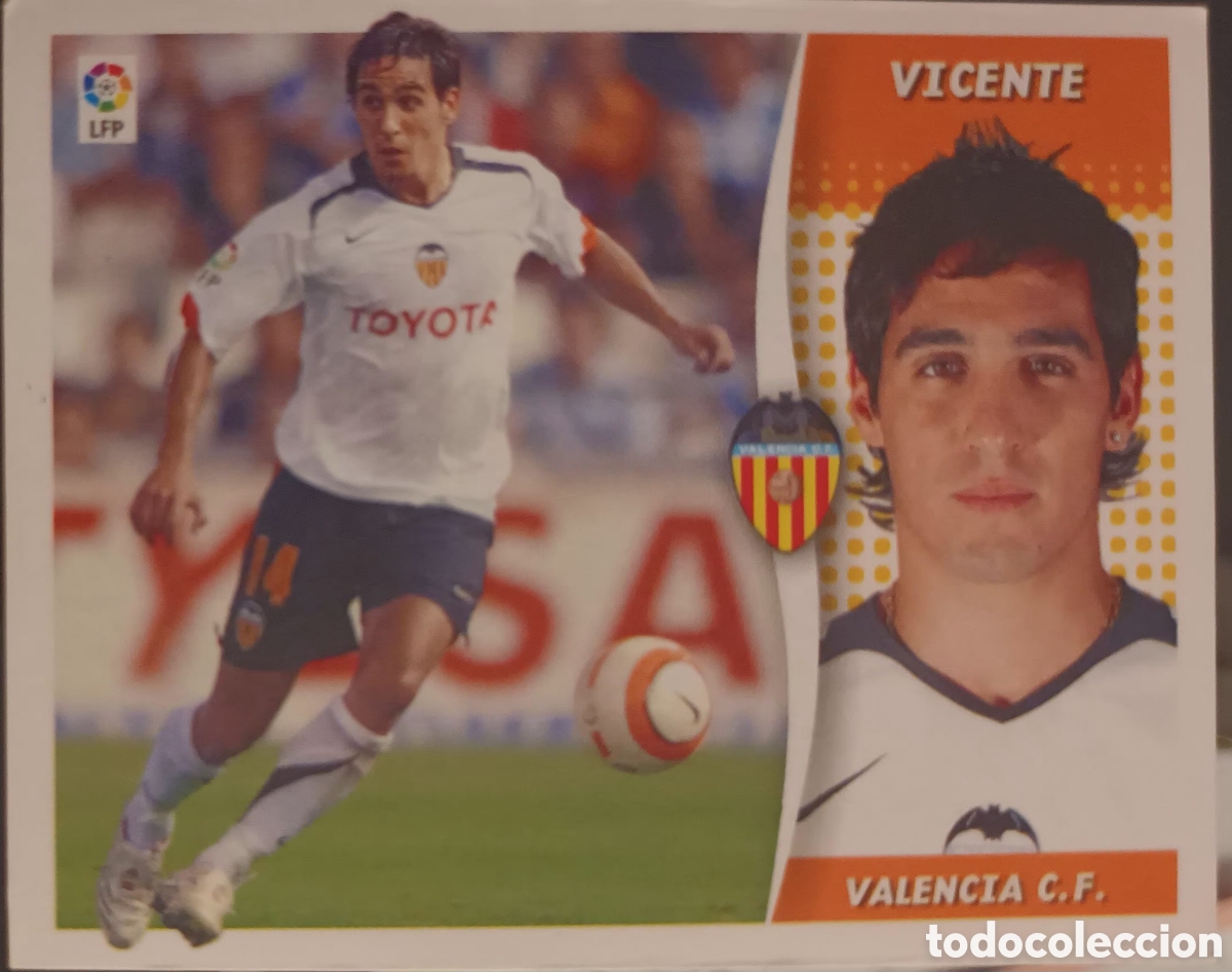 Cromos de f&uacute;tbol: CROMO DE VICENTE. VALENCIA CF