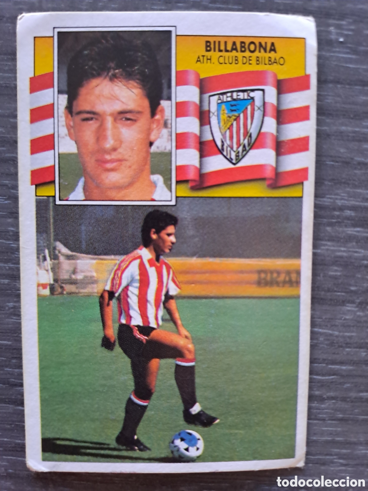 Cromos de f&uacute;tbol: Cromo de Villabona, fichaje n&ordm; 1 del Athletic Club, de la colecci&oacute;n LIGA ESTE 90-91 Ediciones Este