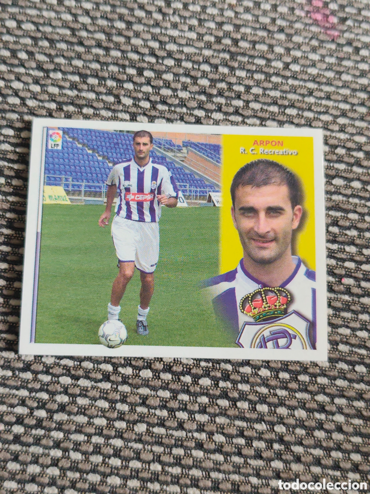 Cromos de f&uacute;tbol: FICHAJE 16 ARP&Oacute;N RECREATIVO HUELVA EDICIONES ESTE 2002 2003