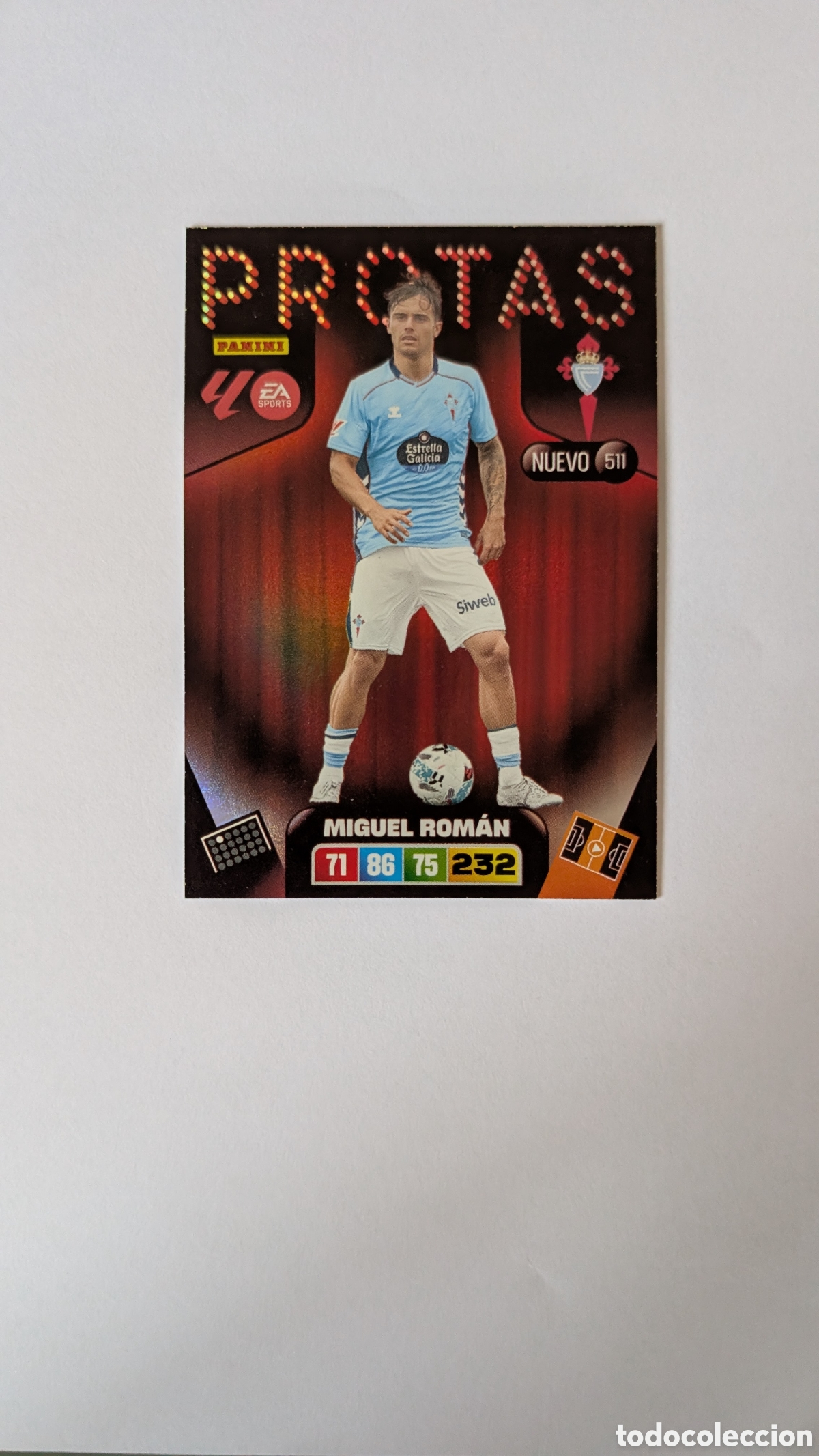Fu&szlig;ball-Sticker: MIGUEL ROMAN CELTA 511 NUEVO PROTAS ADRENALYN XL LIGA 2025/2026 25 26 PANINI
