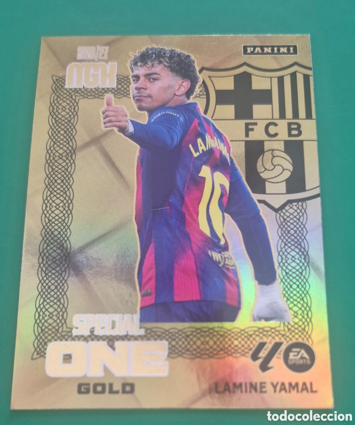 Cromos de f&uacute;tbol: LAMINE YAMAL SPECIAL ONE GOLD BARCELONA MEGACRACKS 2026 2027 26 27 MGK PANINI