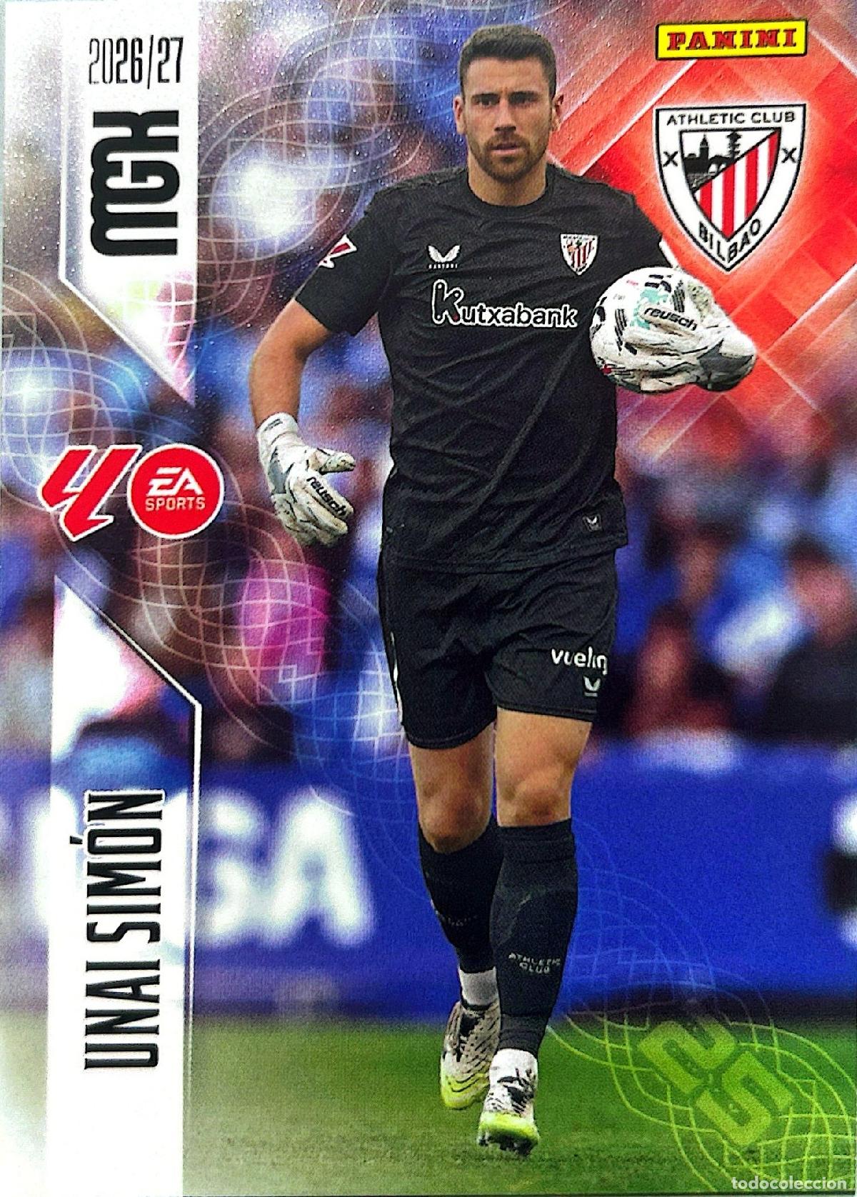 Cromos de f&uacute;tbol: Cromo Unai Sim&oacute;n Athletic Club Panini Megacracks Liga 2026-2027