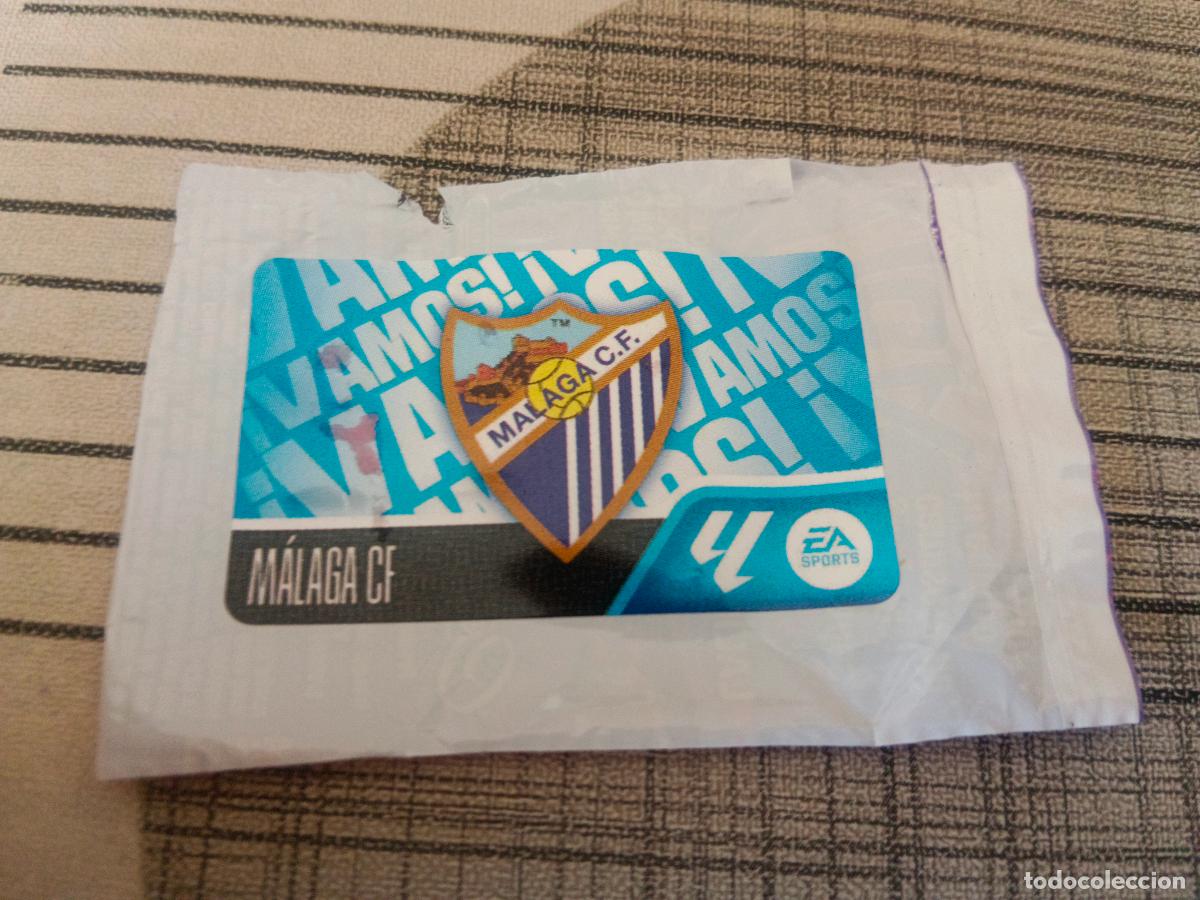 Cromos de f&uacute;tbol: TEMPORADA 2026 2027 26 27 CHICLE ESCUDO MALAGA CHICLES ESTE