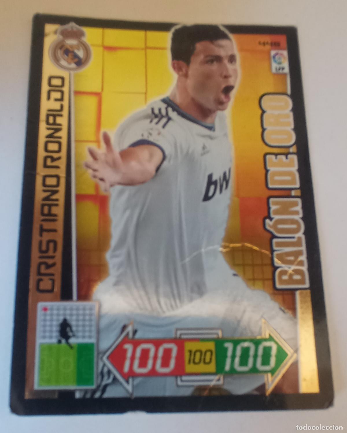 Fu&szlig;ball-Sticker: CRISTIANO RONALDO. BAL&Oacute;N DE ORO. ADRENALYN 2012-13. N&ordm; 448. REAL MADRID