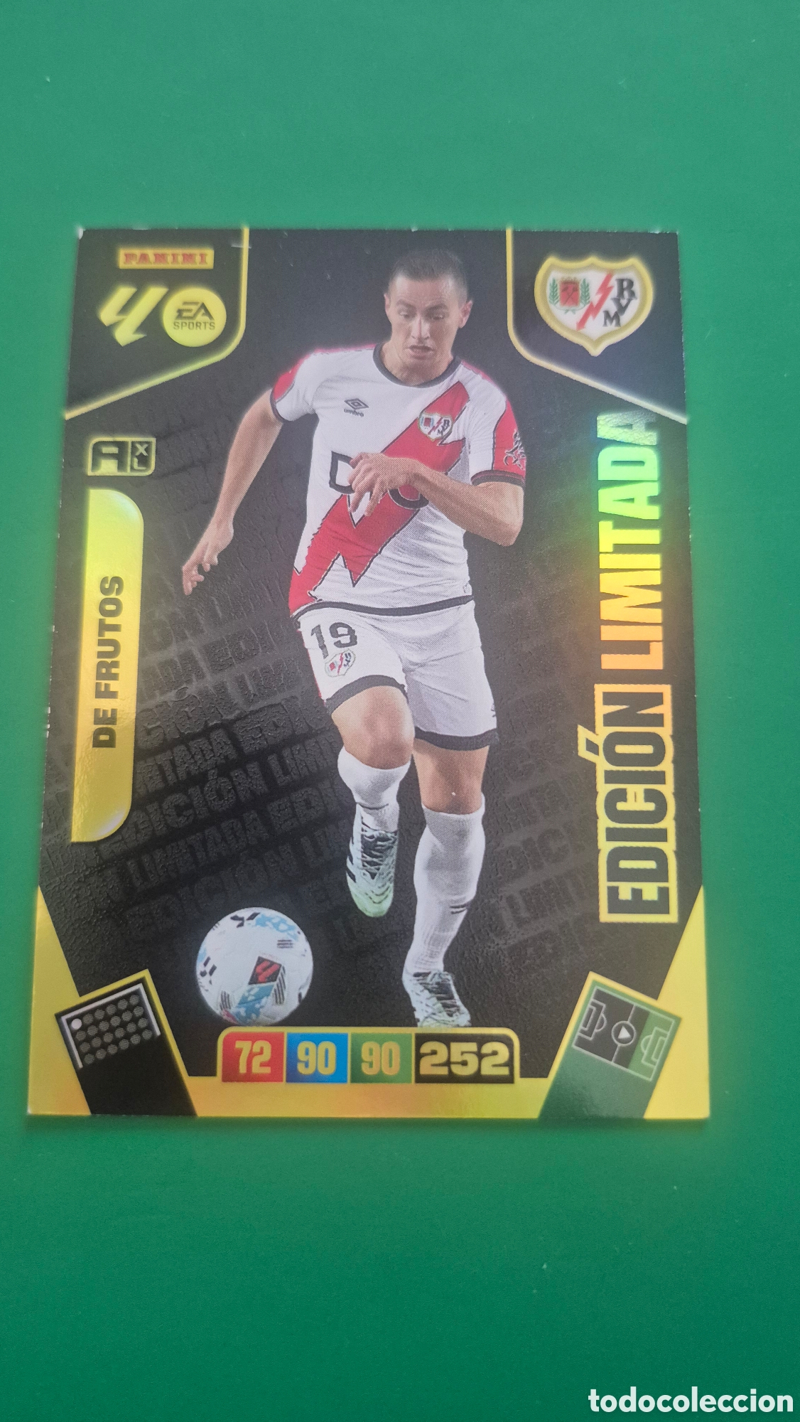 Cromos de f&uacute;tbol: De Frutos Adrenalyn XL 25 26 Edicion Limitada Rayo Vallecano Premiun Oro 2025 2026