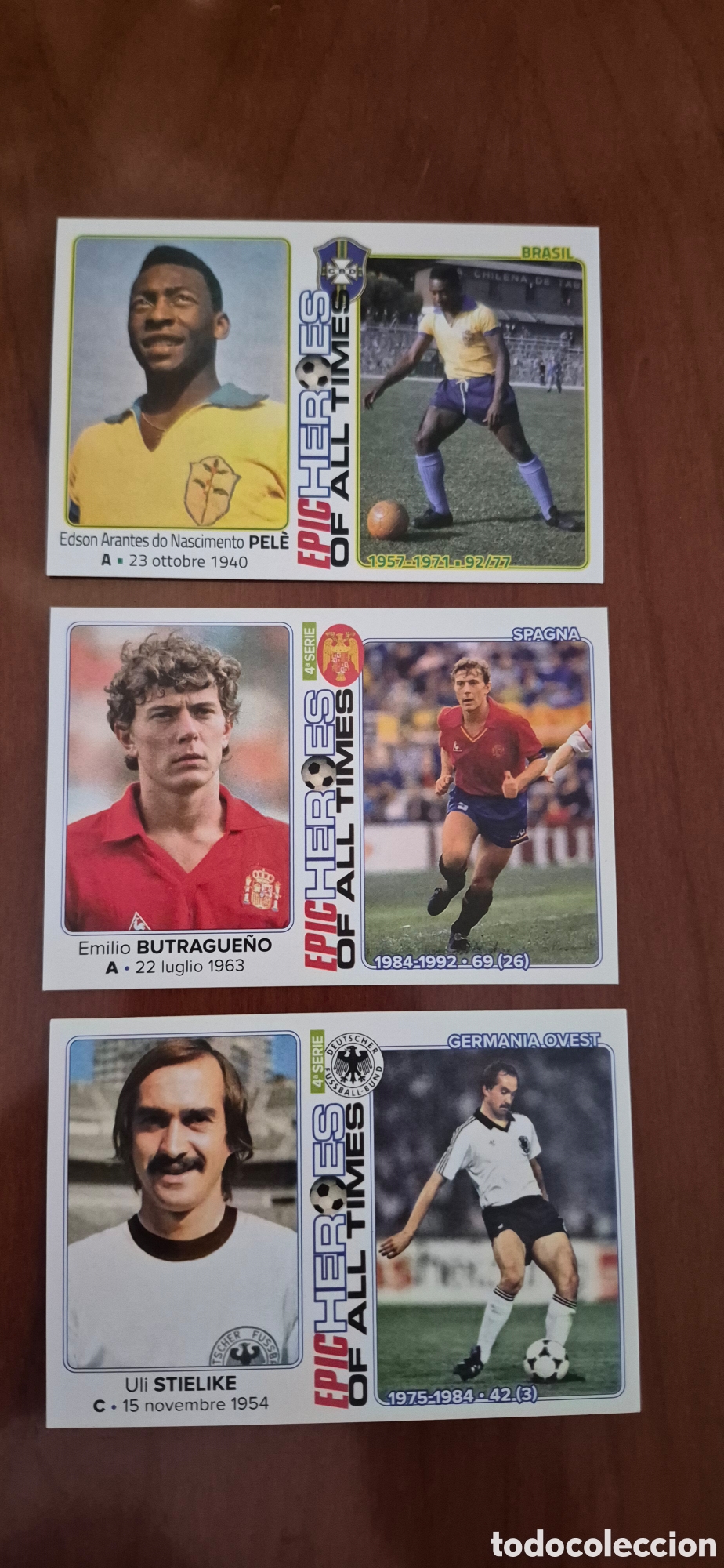 Cromos de f&uacute;tbol: CROMOS PELE BUTRAGUE&Ntilde;O STIELIKE