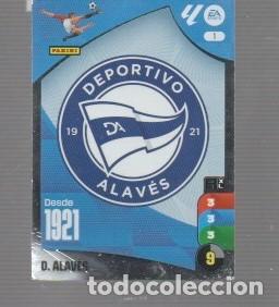 Cromos de f&uacute;tbol: CROMO DE XL ADRENALYN Y PANINI LA LIGA 2024 / 25 ESCUDO DEPORTIVO ALAV&Eacute;S N&ordm;1