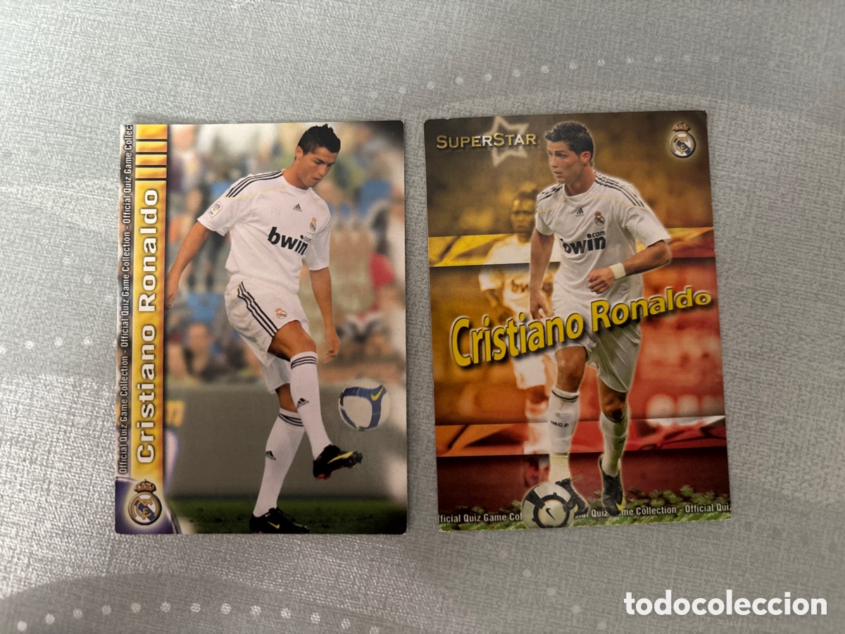 Cromos de f&uacute;tbol: (J) LIGA QUIZ MUNDICROMO 2010 CRISTIANO RONALDO 45 BASICO Y 52 SUPERSTAR REAL MADRID