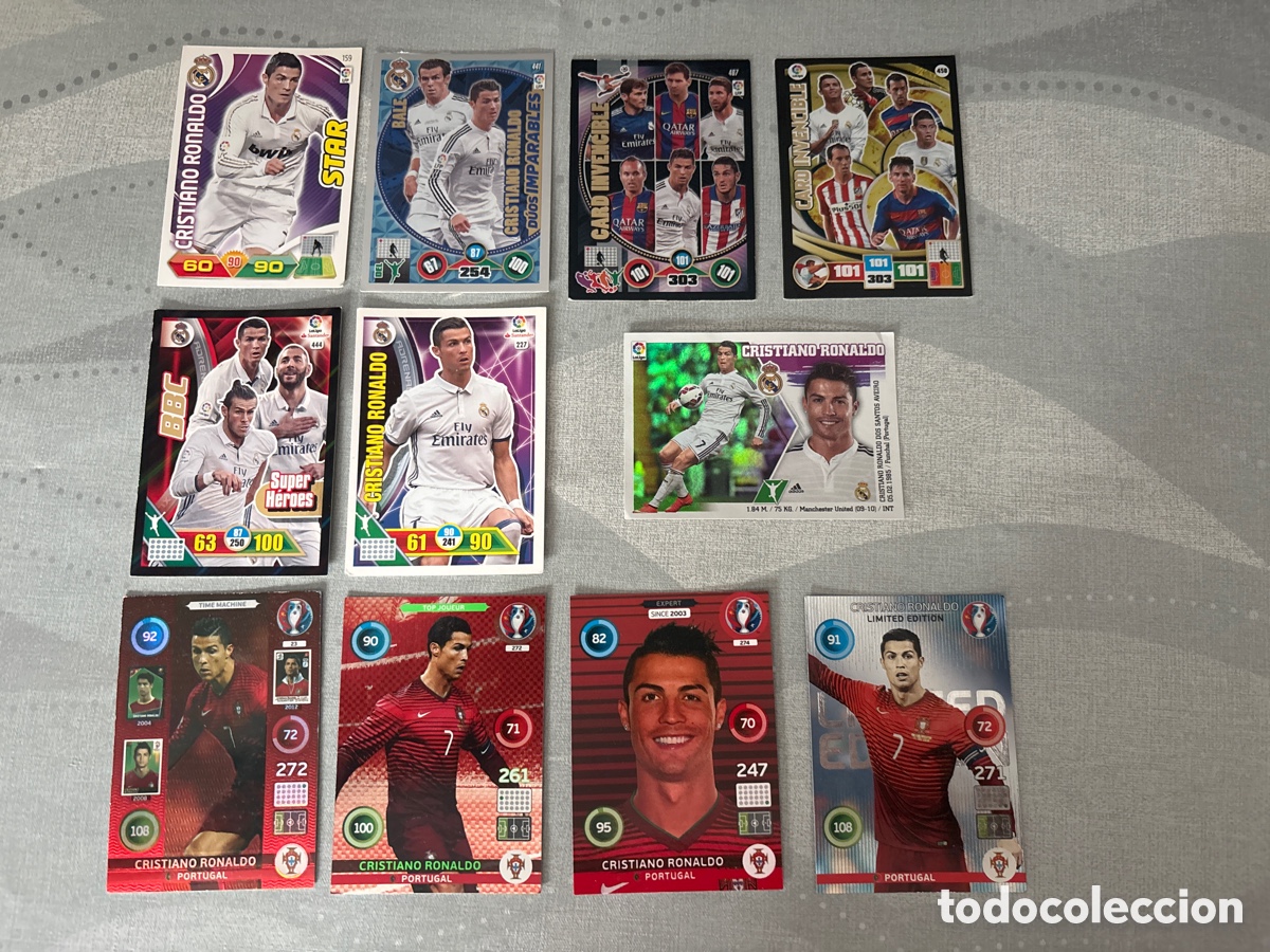 Cromos de f&uacute;tbol: (J) LOTE 11 CROMOS CRISTIANO RONALDO ADRENALYN LIGA ESTE EURO 2016