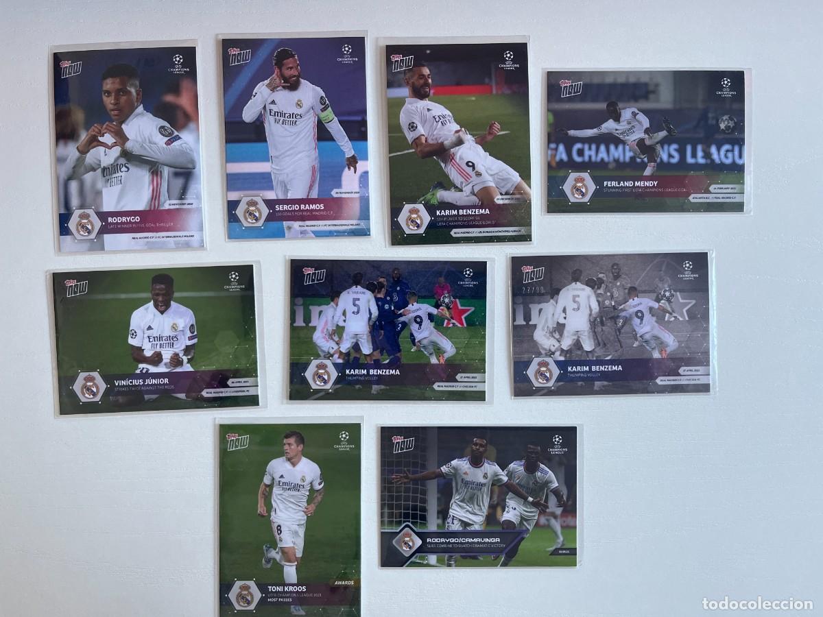 Cromos de f&uacute;tbol: REAL MADRID Lote 7 Cartas 2020-21 Topps Now UCL - Benzema Black /99, Vinicius, Rodrygo, Ramos