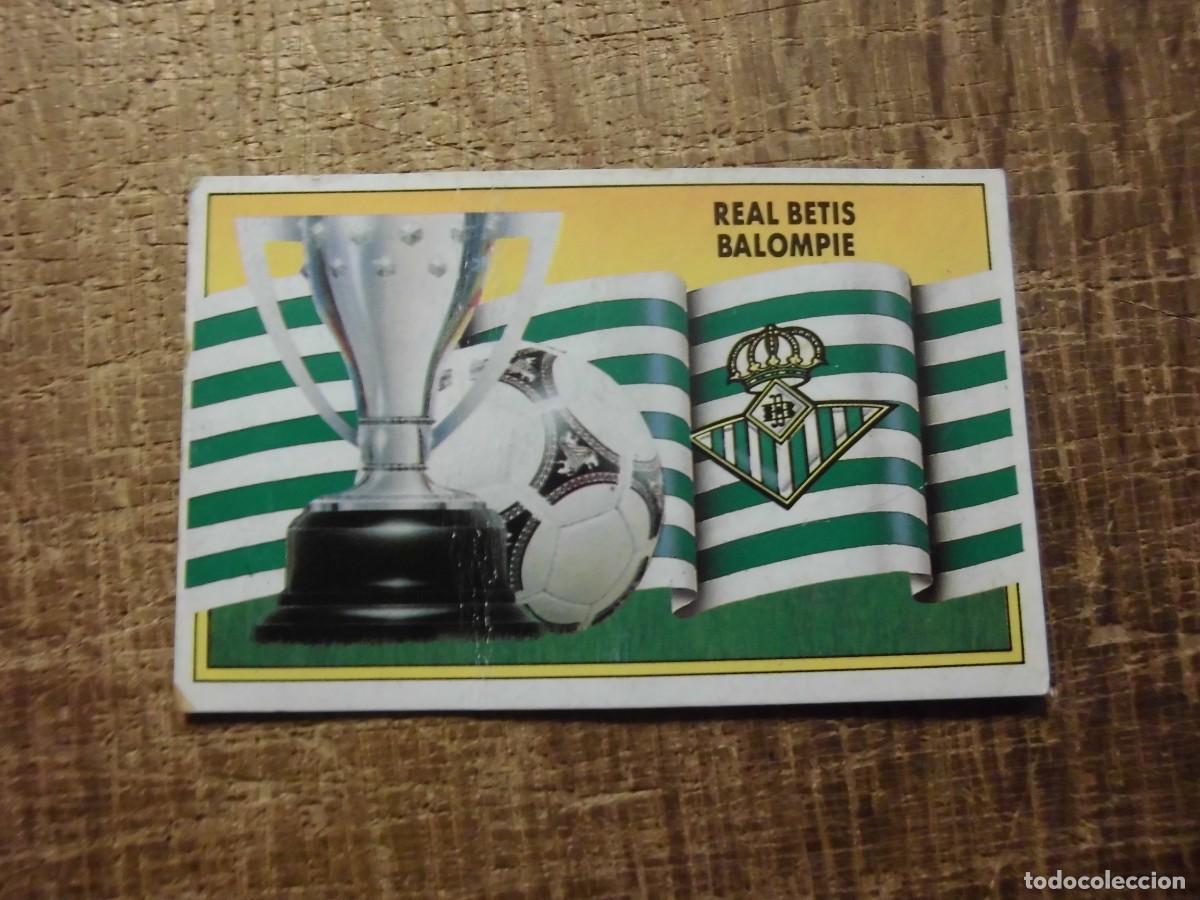 Cromos de f&uacute;tbol: ESCUDO REAL BETIS LIGA 90-91 EDICIONES ESTE CROMO RECUPERADO