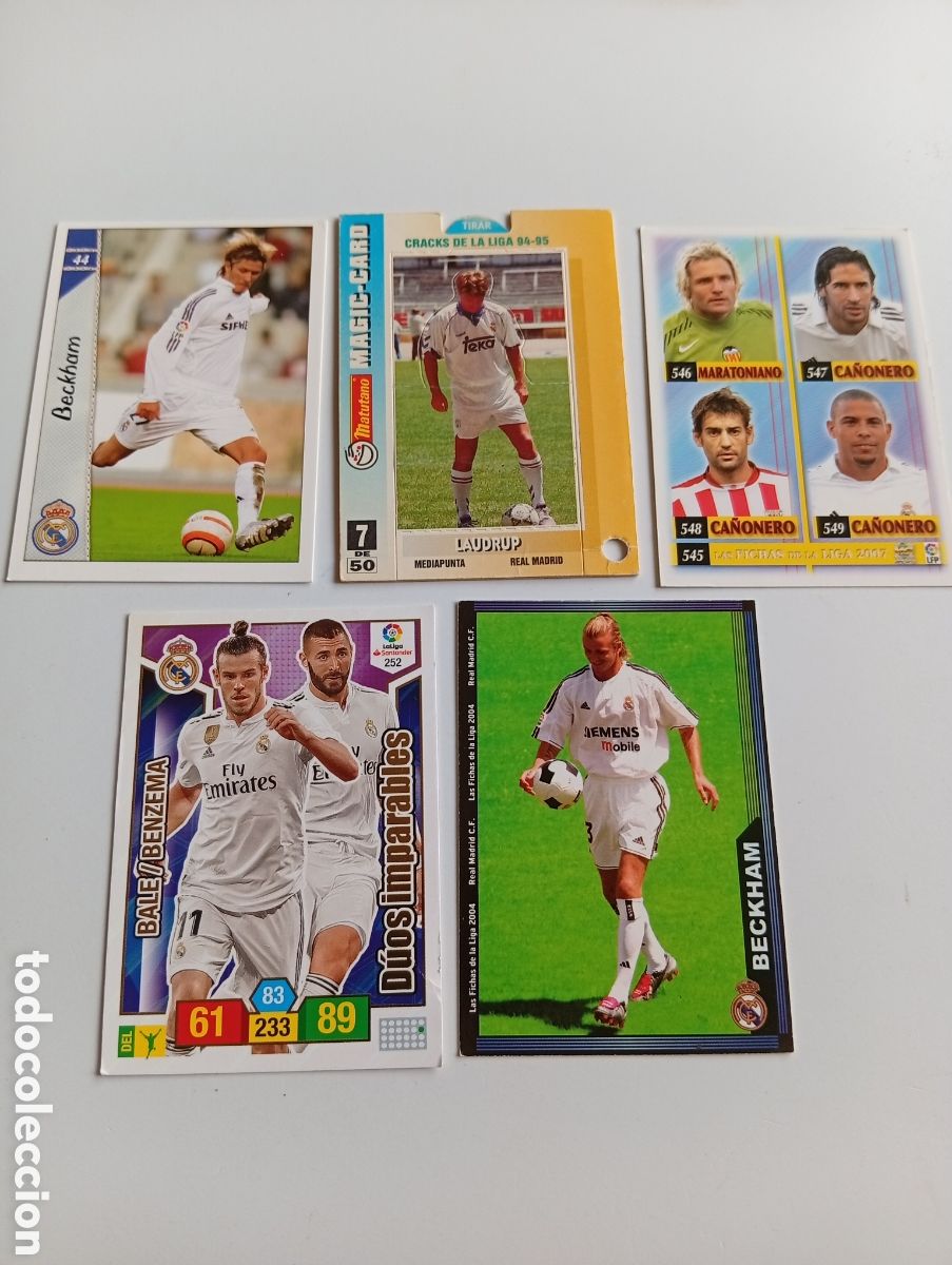 Cromos de f&uacute;tbol: Real Madrid.lote de 5 cards