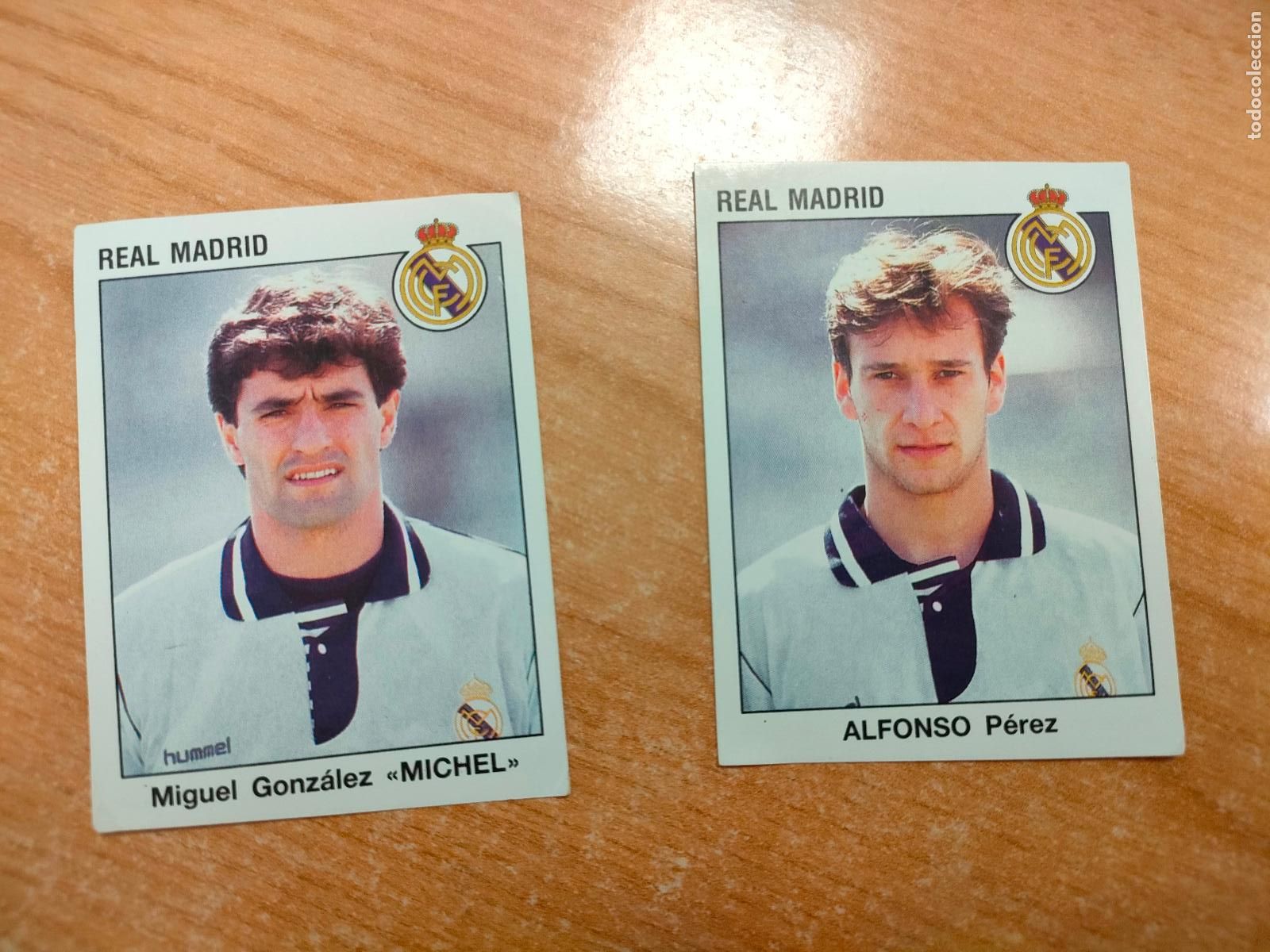 Cromos de f&uacute;tbol: LOTE DE 2 CROMOS REAL MADRID (ALFONSO Y MICHEL) LIGA TEMPORADA 93-94. PANINI.