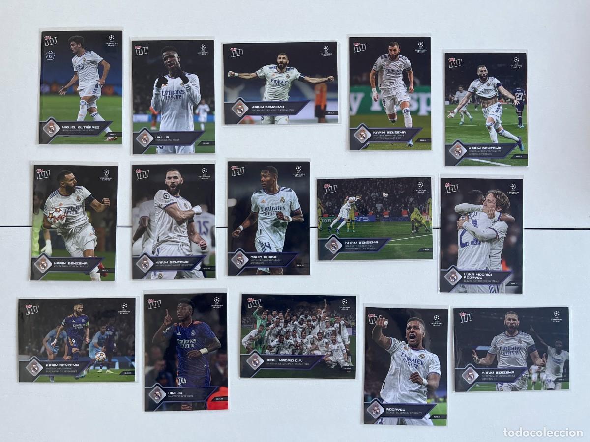 Cromos de f&uacute;tbol: REAL MADRID Lote 29 Cartas 2021-22 Topps Now UCL - Benzema, Vinicius, Camavinga, Modric