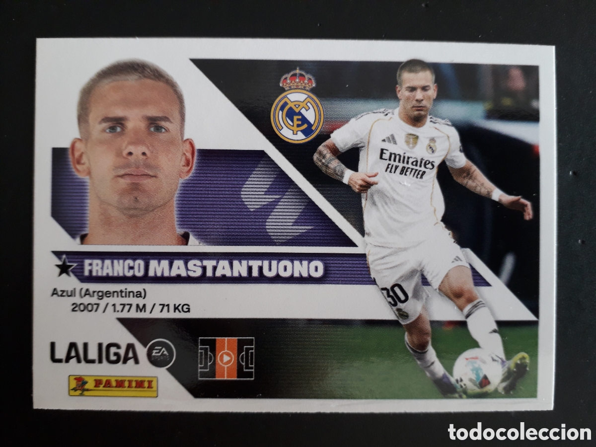 Cromos de f&uacute;tbol: MASTANTUONO REAL MADRID N&deg; 16A ED ESTE 2026 2027 26 27 SIN PEGAR PEDIDO M&Iacute;NIMO 3&euro;