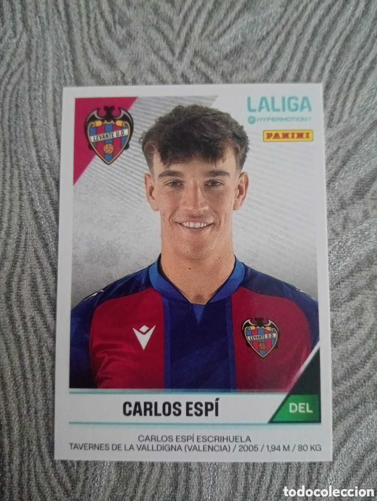 Figurine di Calcio: Carlos espi Rookie novato nuevo de sobre 284B levante laliga hypermotion 24 25 2024 2025