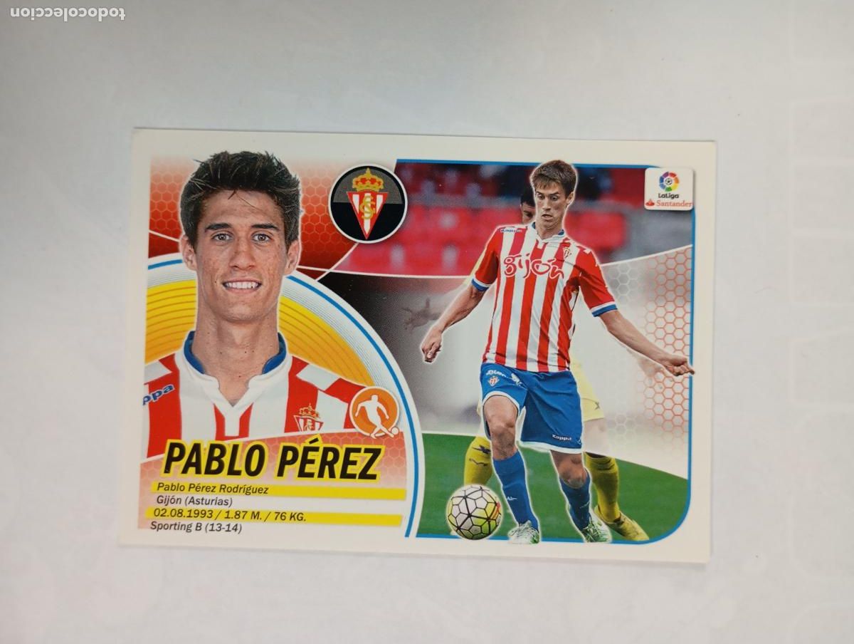 Cromos de f&uacute;tbol: CROMO LIGA 2016-2017. PABLO P&Eacute;REZ. SPORTING DE GIJ&Oacute;N. COLECCIONES ESTE PANINI. TDKP29Z3