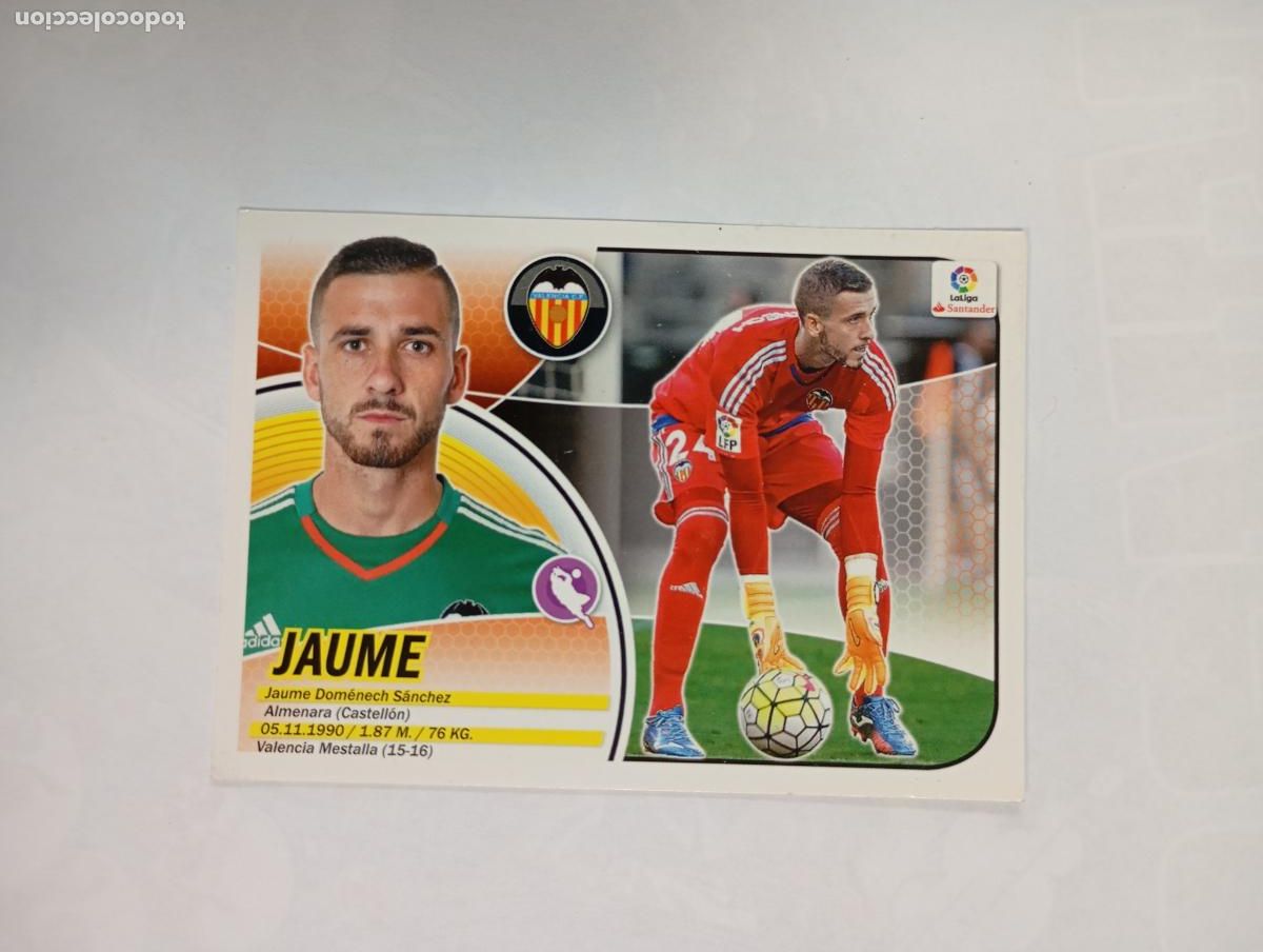Cromos de f&uacute;tbol: CROMO LIGA 2016-2017. JAUME. VALENCIA. COLECCIONES ESTE PANINI. TDKP29Z3