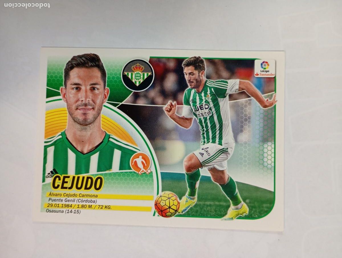 Cromos de Futebol: CROMO LIGA 2016-2017. CEJUDO. REAL BETIS. COLECCIONES ESTE PANINI. TDKP29Z3