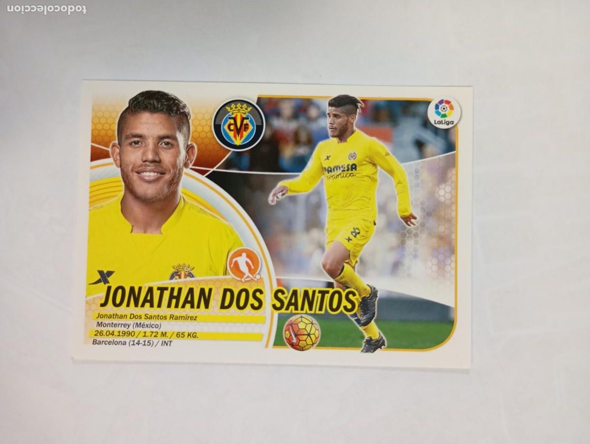 Cromos de f&uacute;tbol: CROMO LIGA 2016-2017. JONATHAN DOS SANTOS. VILLARREAL. COLECCIONES ESTE PANINI. TDKP29Z3