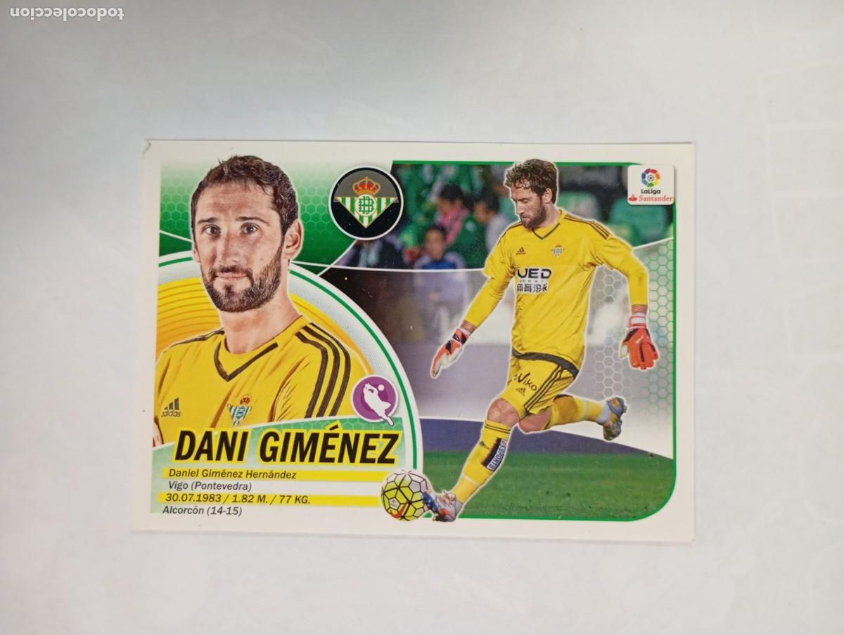 Cromos de f&uacute;tbol: CROMO LIGA 2016-2017. DANI GIM&Eacute;NEZ. REAL BETIS. COLECCIONES ESTE PANINI. TDKP29Z3