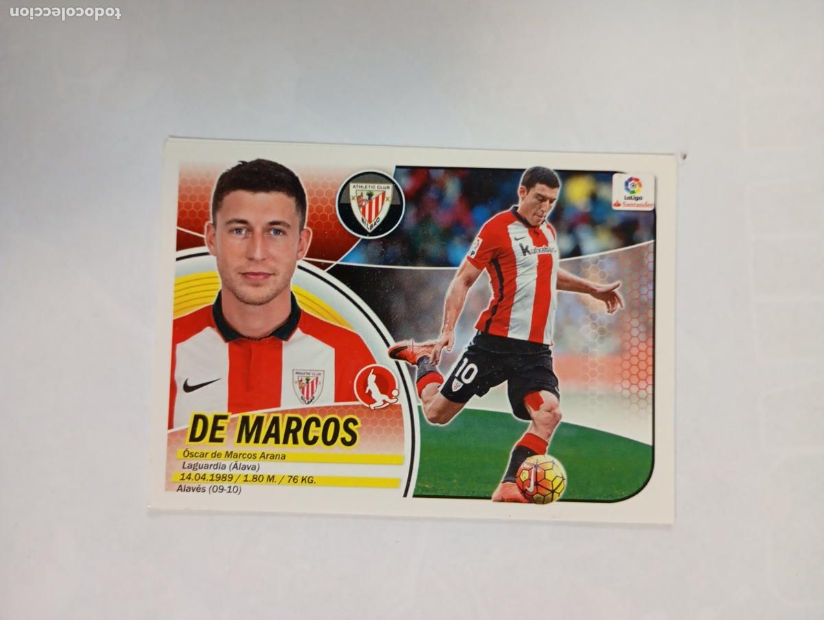 Cromos de f&uacute;tbol: CROMO LIGA 2016-2017. DE MARCOS. ATHLETIC DE BILBAO. COLECCIONES ESTE PANINI. TDKP29Z3