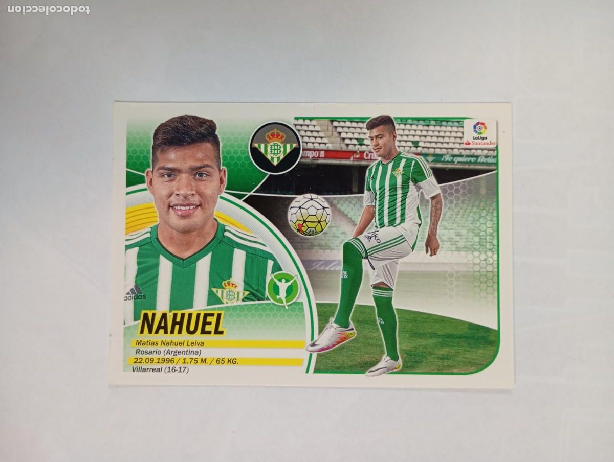 Cromos de f&uacute;tbol: CROMO LIGA 2016-2017. NAHUEL. BETIS. COLECCIONES ESTE PANINI. TDKP29Z3