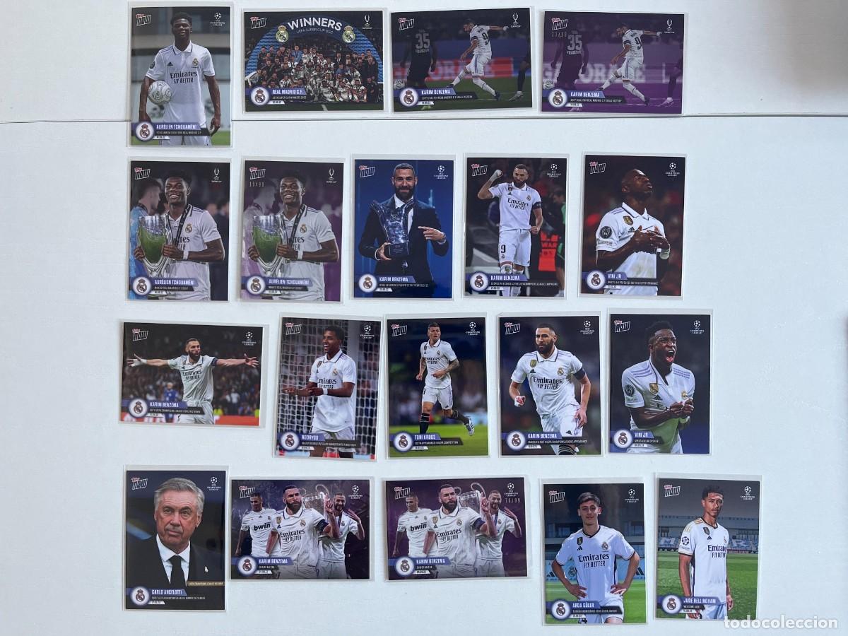 Cromos de f&uacute;tbol: REAL MADRID Lote 21 Cartas 2022-23 Topps Now UCL - 3x Purple /99, Bellingham &rdquo;Welcome&rdquo;, Arda G&uuml;ler,