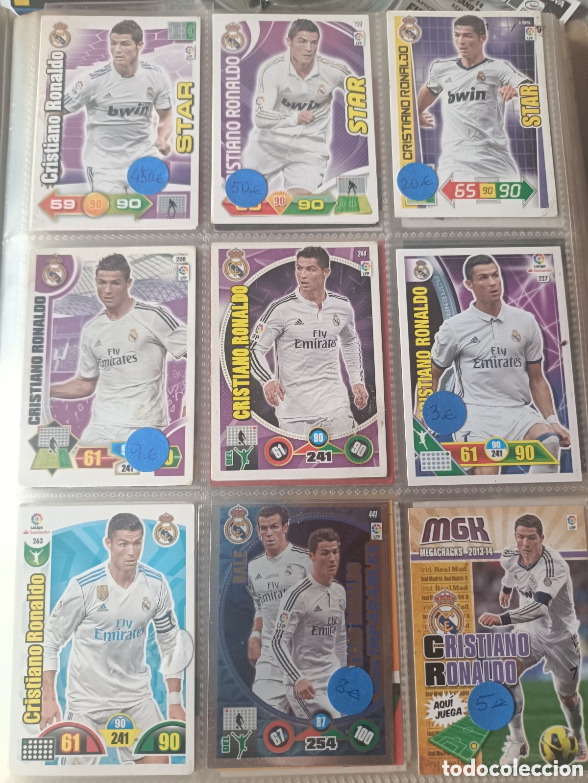 Figurine di Calcio: CRISTIANO RONALDO Nueve fichas del jugador de futbol CR7 Adrenalyn y Megacracks
