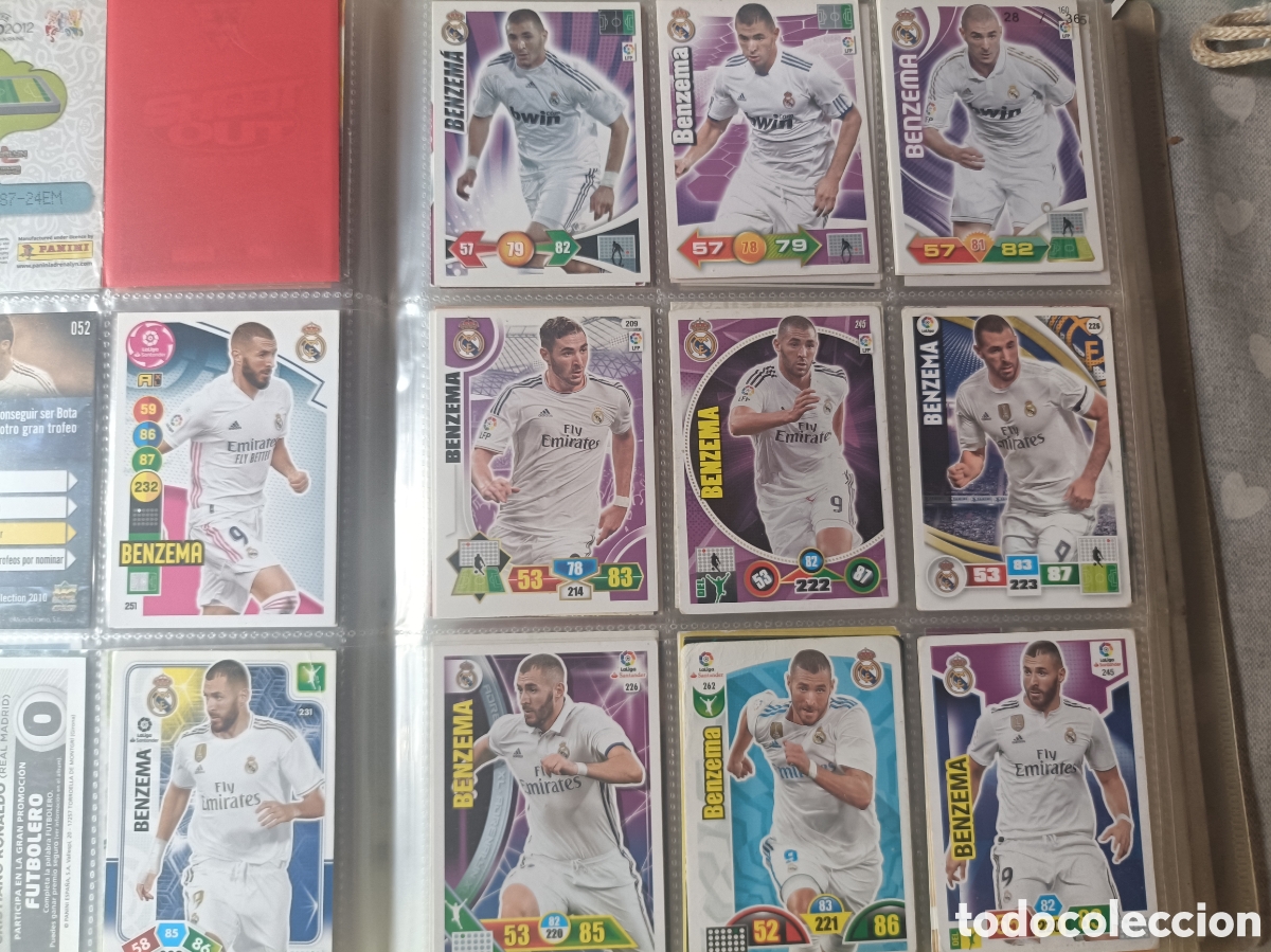 Cromos de f&uacute;tbol: Benzema Lote de Once fichas Adrenalyn diferentes temporadas