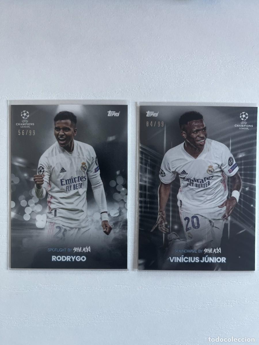 Cromos de f&uacute;tbol: REAL MADRID Lote 2 Cartas Black /99 2021 Topps Steve Aoki UCL - Vinicius Jr & Rodrygo