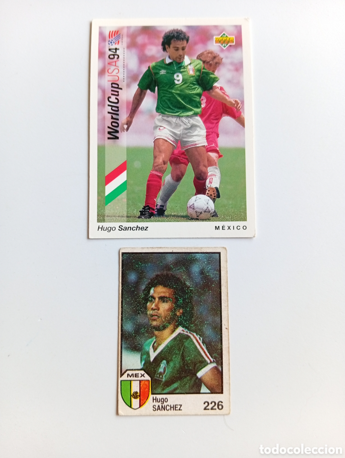 Cromos de f&uacute;tbol: Hugo S&aacute;nchez.lote 2 cards