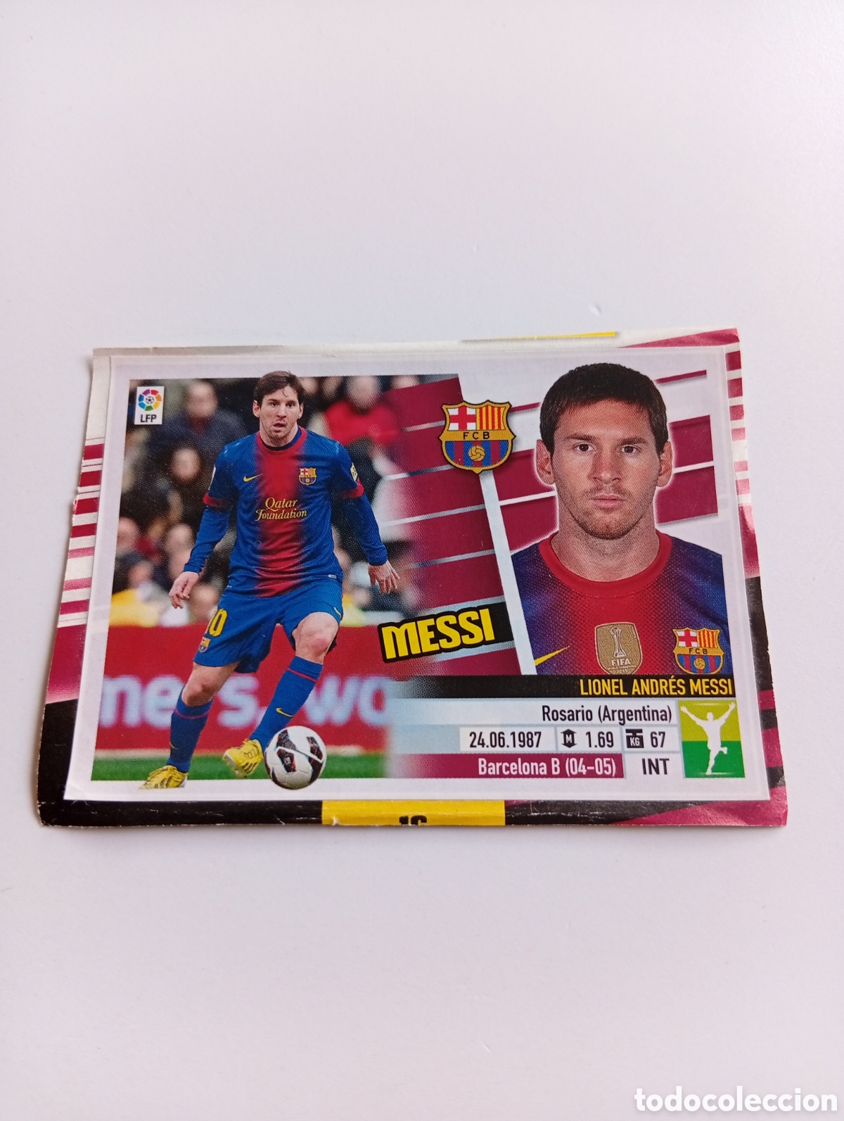 Cromos de f&uacute;tbol: Messi 2013-14 recortado