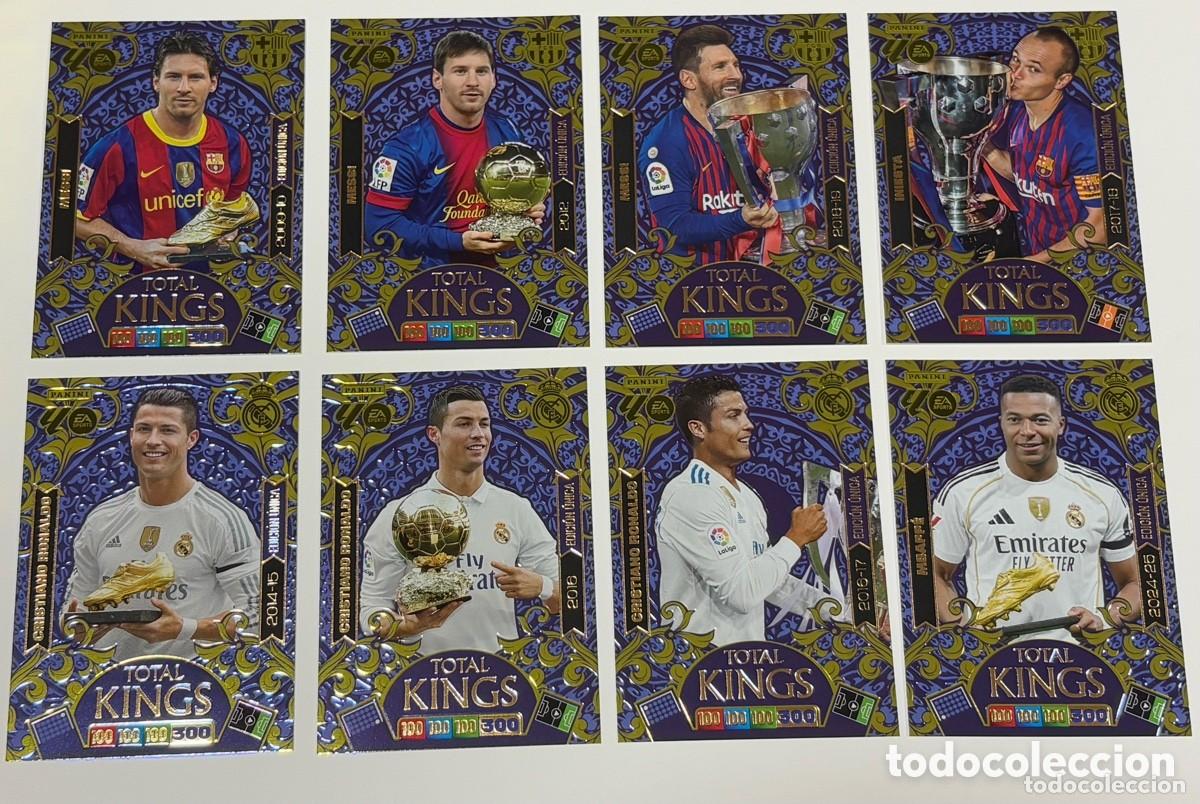 Cromos de f&uacute;tbol: MAGNIFICAS 8 CARDS IMPRESAS EN RELIEVE DE LOS 2 CLUBES MAS IMPRESIONANTES REAL MADRID Y BAR&Ccedil;A