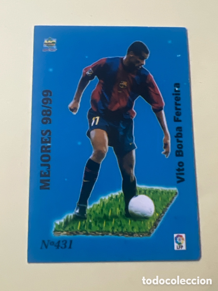 Football Stickers: Barcelona - N&ordm; 431, Rivaldo - Mejores 98-99 - Las Fichas de la Liga Mundicromo 1999-2000, 99-00