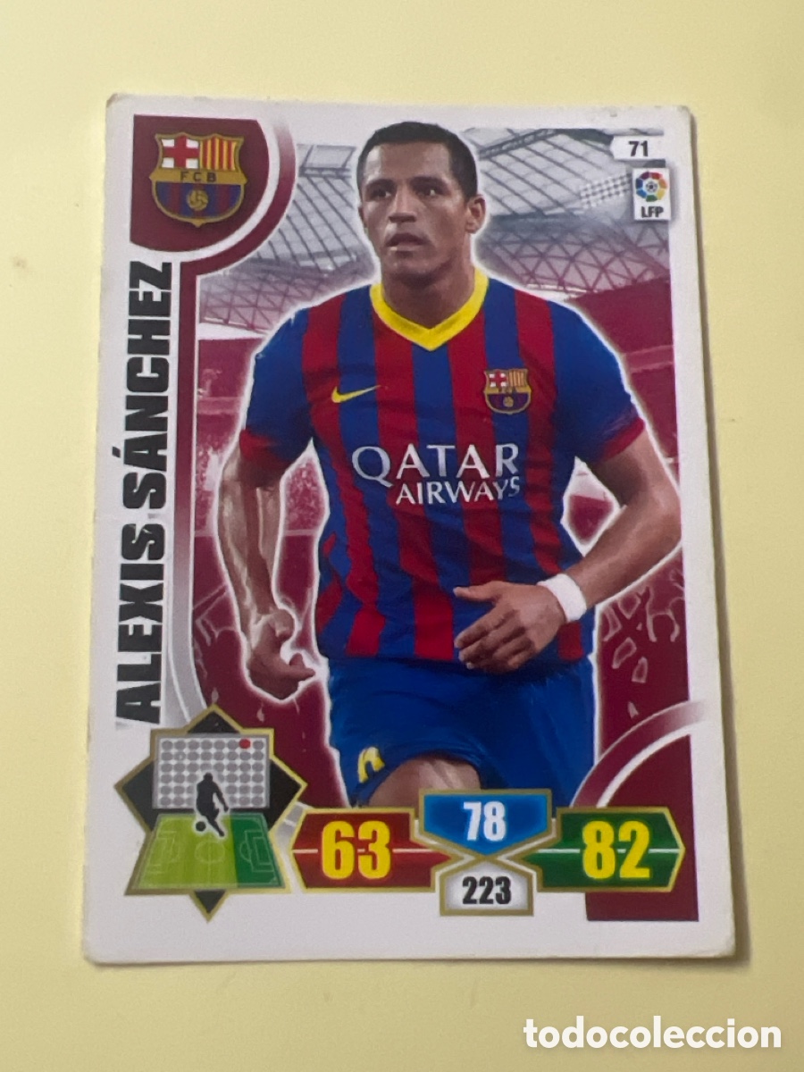 Cromos de f&uacute;tbol: CROMO CARD DE FUTBOL ALEXIS SANCHEZ DEL F.C. BARCELONA N&ordm; 71 LIGA ADRENALYN XL 2013-2014/13-14