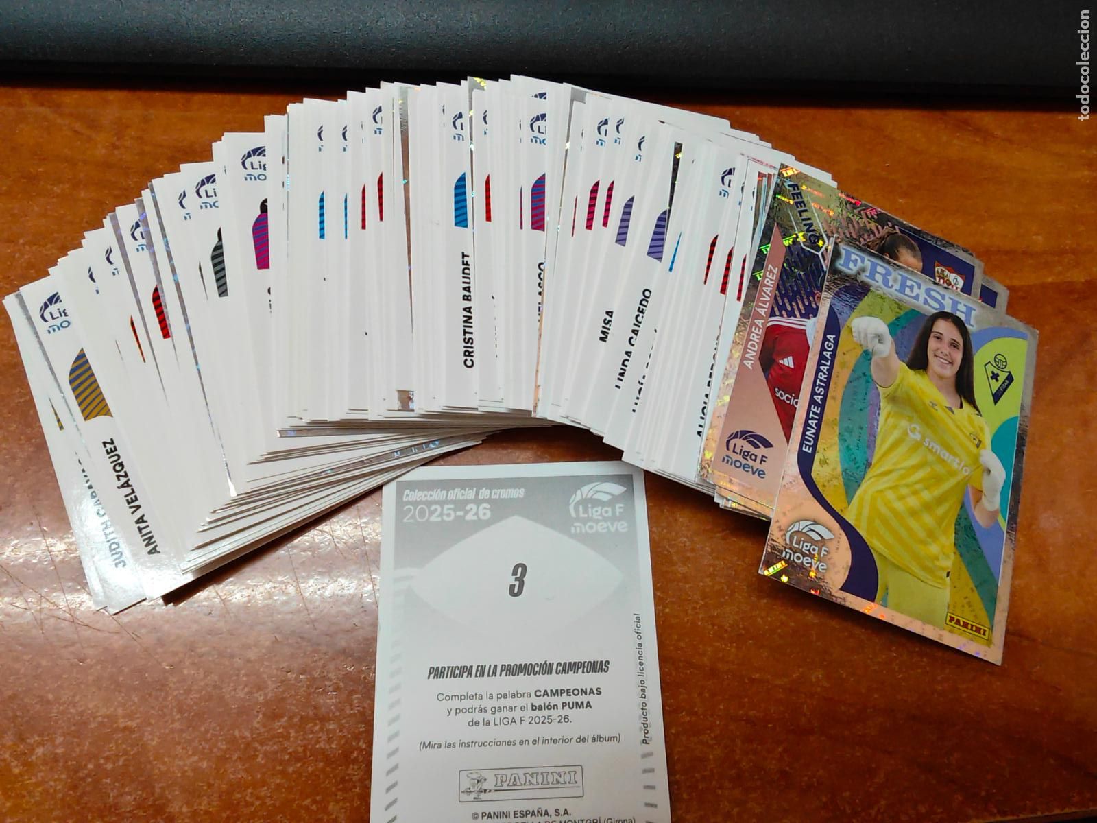 Cromos de f&uacute;tbol: LOTE DE 158 CROMOS LIGA FEMENINA 2025/2026 PANINI ( NUEVOS NUNCA PEGADOS )