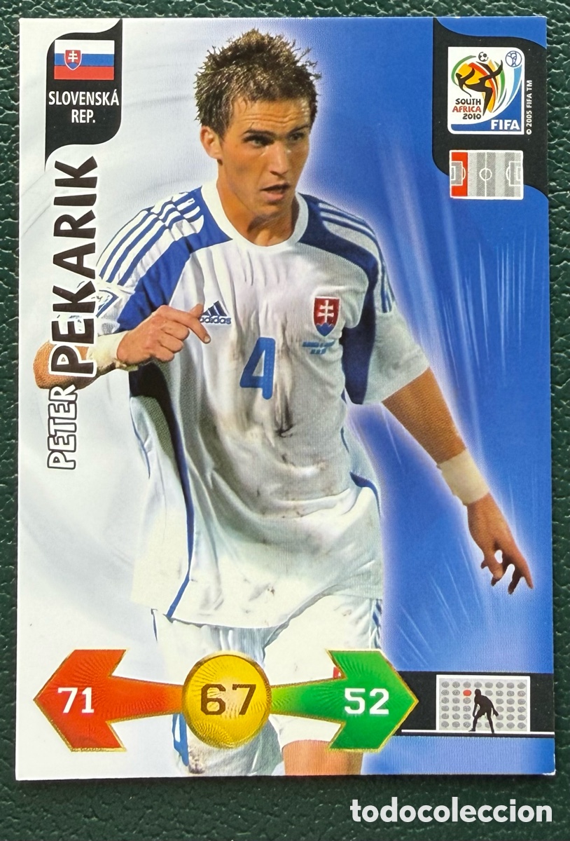 Cartes &agrave; collectionner de Football: PETER PEKARIK ESLOVAQUIA FICHAS ALBUM ADRENALYN XL MUNDIAL SOUTH AFRICA 2010