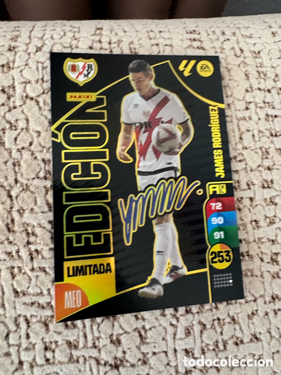 Football Stickers: James Rodr&iacute;guez edici&oacute;n limitada FIRMADA Adrenalyn XL 24/25 Rayo Vallecano