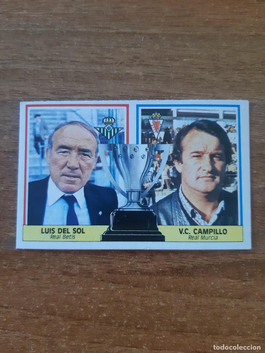 Cromos de f&uacute;tbol: Entrenadores Del Sol - Campillo (Betis - Murcia) Liga 86-87 ESTE. Nunca pegado, sin pegar