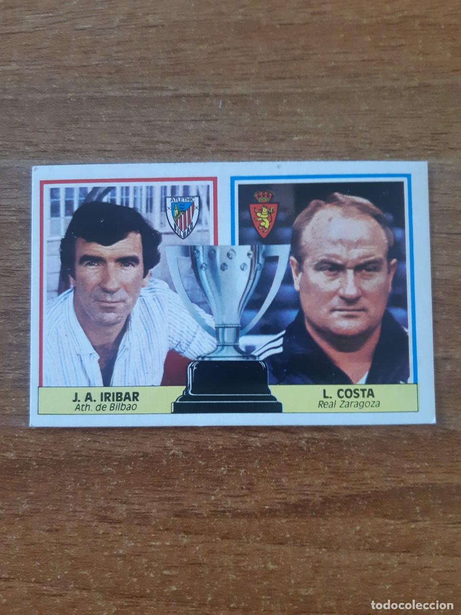 Cromos de f&uacute;tbol: Entrenadores Iribar - Costa (Athletic - Zaragoza) Liga 86-87 ESTE. Nunca pegado, sin pegar