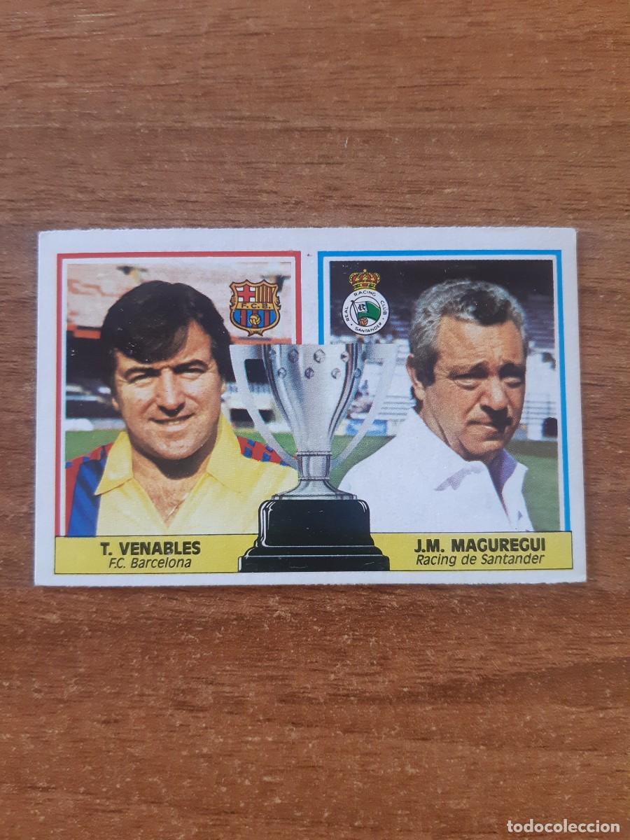 Cromos de f&uacute;tbol: Entrenadores Venables - Maguregui (Barcelona - Racing) Liga 86-87 ESTE. Nunca pegado, sin pegar