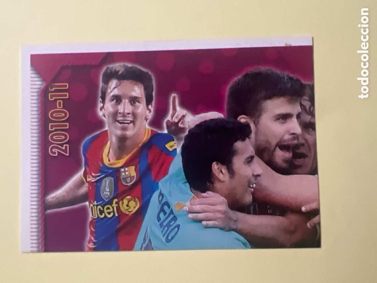 Cromos de f&uacute;tbol: CROMO ALBUM FC BARCELONA 2010 2011 PANINI 173 MESSI PIQUE PUYOL PEDRO SIN PEGAR LIGA 10 11 BAR&Ccedil;A FCB