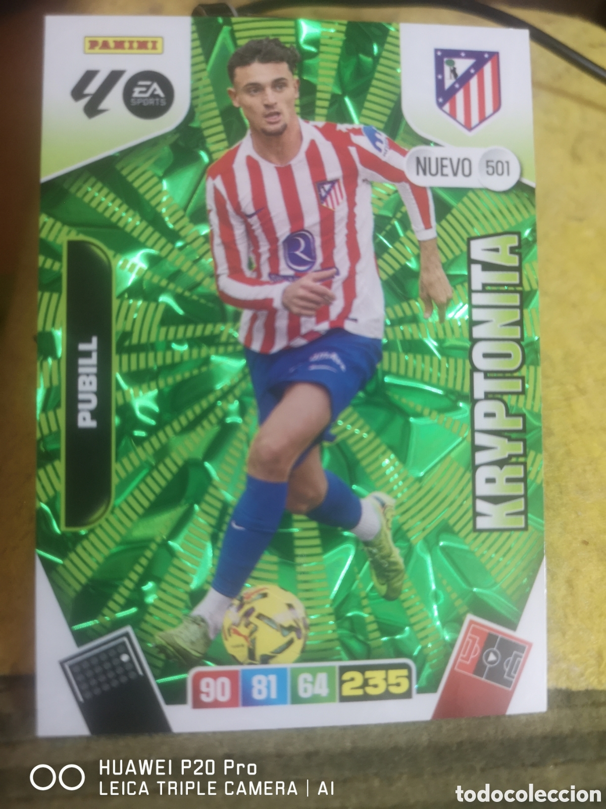 Cromos de f&uacute;tbol: ADRENALYN 2025 2026 PUBILL NUEVO KRYPTONITA 501 ATLETICO DE MADRID